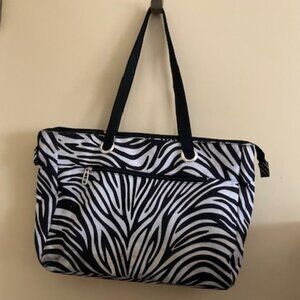 Zebra Print Vinyl Tote Bag